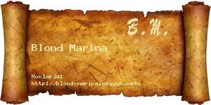 Blond Marina névjegykártya