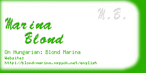 marina blond business card